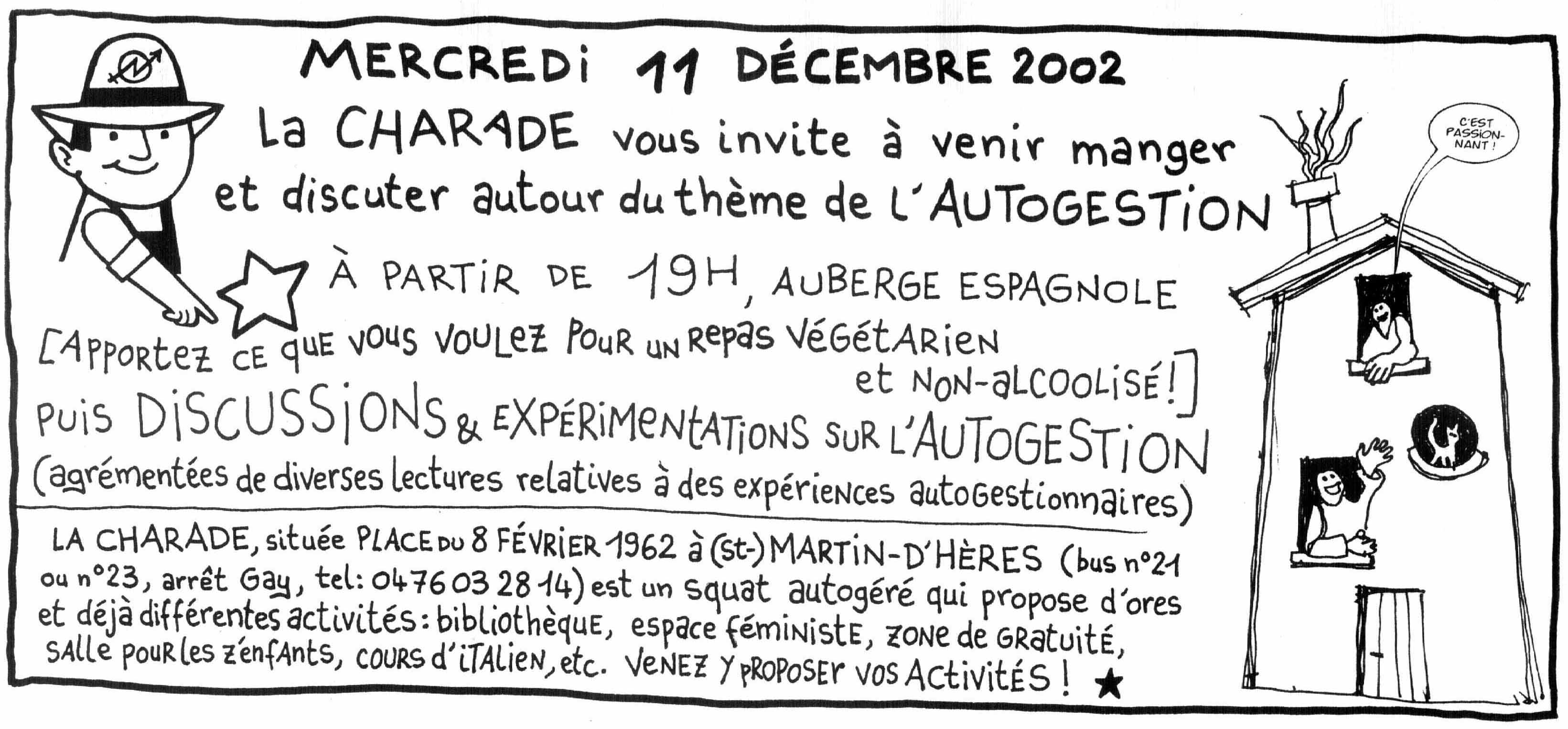 tract d'invitation au débat
par la Charade